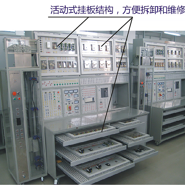 電梯電氣控制實訓裝置(圖1) 電梯電氣控制實驗裝置,除塵除霧實驗裝置